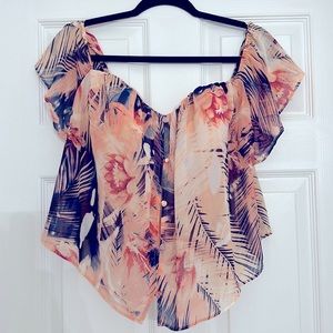 Guess floral off the shoulder top